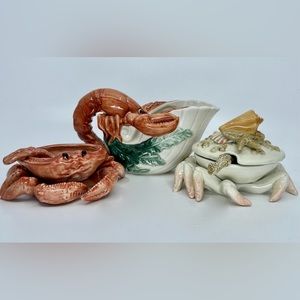 VINTAGE FITZ & FLOYD SEA CREATURES SERVING PIECES
